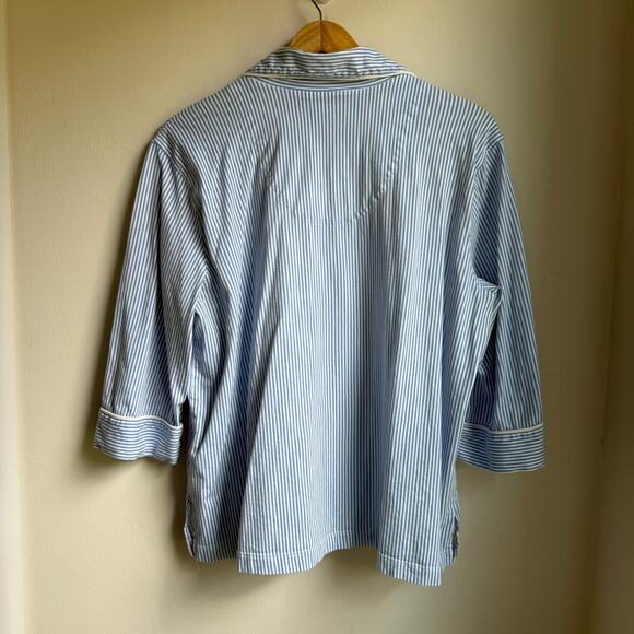 Lauren Ralph Lauren Striped Pajama Top Button Front Shirt XL - Picture 5 of 8